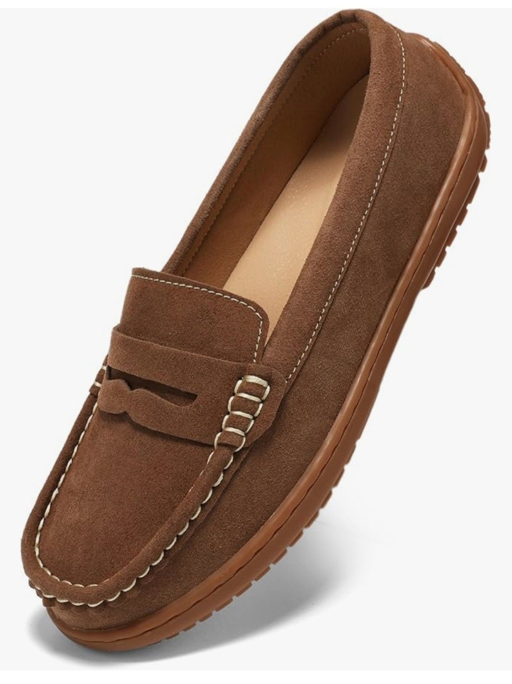 Women's Brown Suede Penny Loafers
